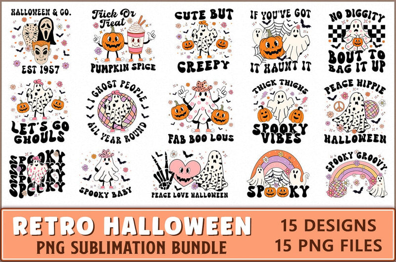 Retro Halloween Sublimation Bundle Sublimation Shetara Begum 