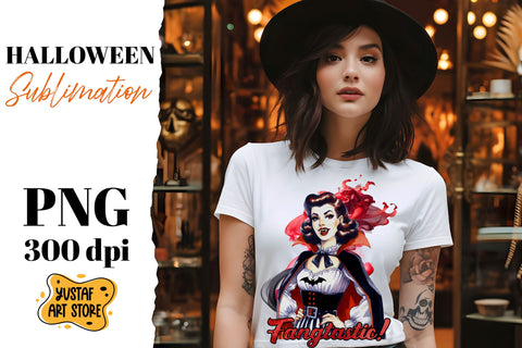 Retro Halloween sublimation design. Vampire sublimation. Sublimation Yustaf Art Store 