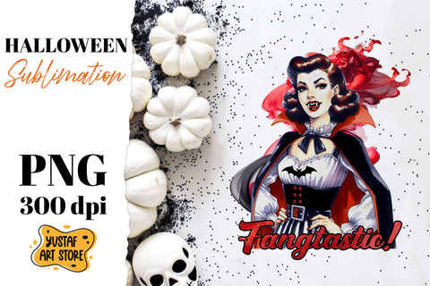 Retro Halloween sublimation design. Vampire sublimation. Sublimation Yustaf Art Store 