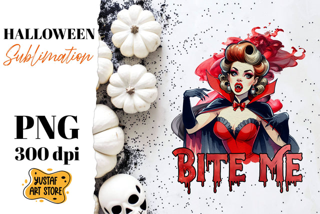 Retro Halloween sublimation design. Vampire sublimation. Sublimation Yustaf Art Store 