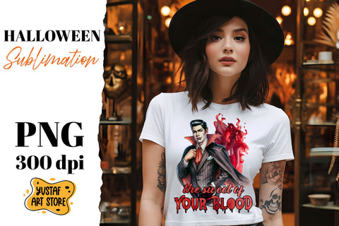 Retro Halloween sublimation design. Vampire sublimation. Sublimation Yustaf Art Store 