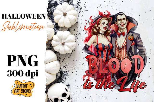 Retro Halloween sublimation design. Vampire sublimation. Sublimation Yustaf Art Store 