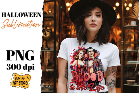 Retro Halloween sublimation design. Vampire sublimation. Sublimation Yustaf Art Store 