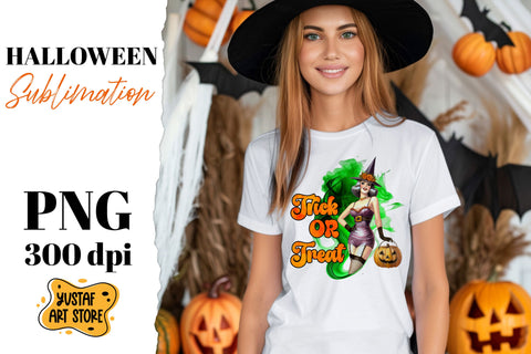 Retro Halloween sublimation design. Witch sublimation. Sublimation Yustaf Art Store 