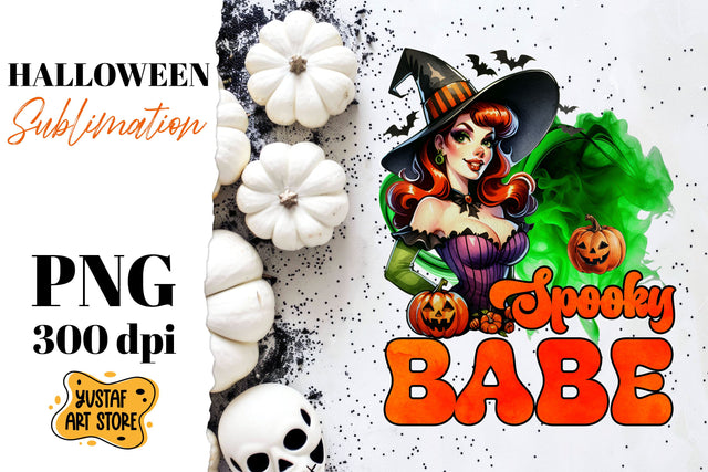 Retro Halloween sublimation design. Witch sublimation. Sublimation Yustaf Art Store 