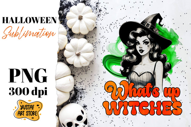 Retro Halloween sublimation design. Witch sublimation. Sublimation Yustaf Art Store 