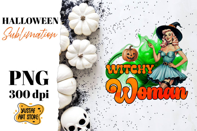 Retro Halloween sublimation design. Witch sublimation. Sublimation Yustaf Art Store 