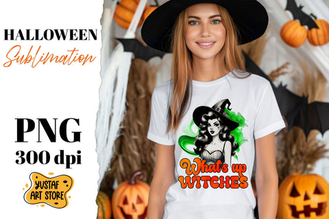 Retro Halloween sublimation design. Witch sublimation. Sublimation Yustaf Art Store 