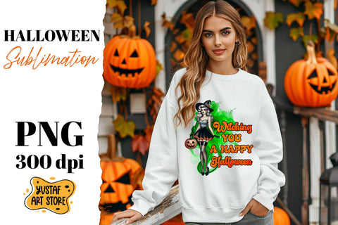 Retro Halloween sublimation design. Witch sublimation. Sublimation Yustaf Art Store 