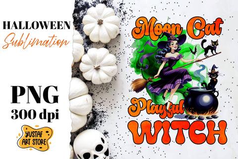 Retro Halloween sublimation design. Witch sublimation. Sublimation Yustaf Art Store 
