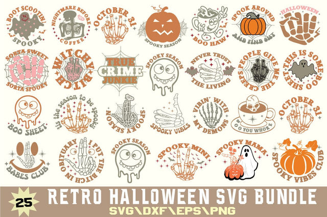 Retro Halloween Svg Bundle SVG Angelina750 