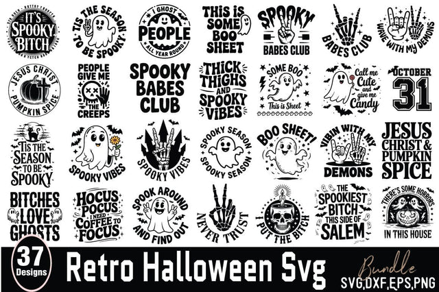 Retro Halloween SVG Bundle SVG Angelina750 