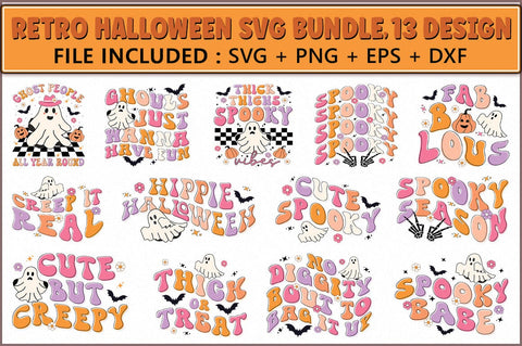 Retro Halloween SVG Bundle SVG Shetara Begum 
