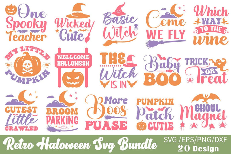 Retro haloween svg Bundle SVG Angelina750 