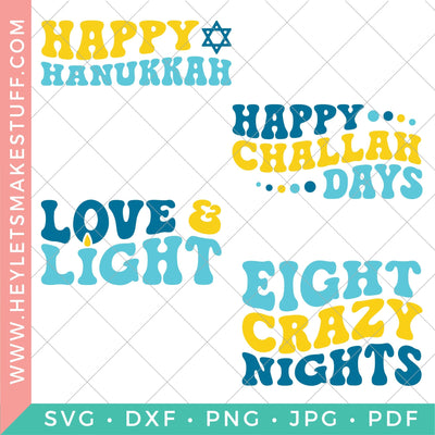 Retro Hanukkah Bundle SVG Hey Let's Make Stuff 