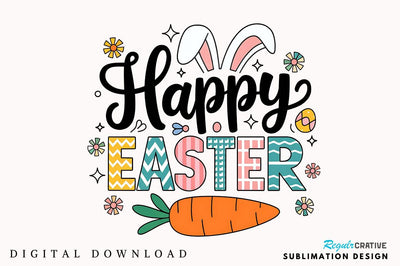 Retro Happy Easter PNG, Happy Easter Bunny Coquette PNG, Easter Coquette PNG, Floral Spring PNG, Retro Easter PNG, Preppy Easter Rabbit PNG, Girls Easter PNG Sublimation Regulrcrative 
