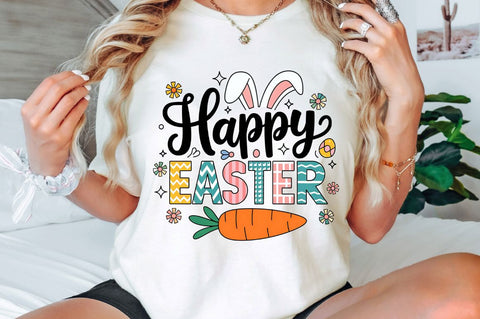 Retro Happy Easter PNG, Happy Easter Bunny Coquette PNG, Easter Coquette PNG, Floral Spring PNG, Retro Easter PNG, Preppy Easter Rabbit PNG, Girls Easter PNG Sublimation Regulrcrative 