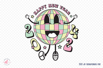 Retro Happy New Year 2024 Sublimation Sublimation CraftLabSVG 