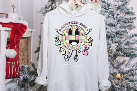 Retro Happy New Year 2024 Sublimation Sublimation CraftLabSVG 