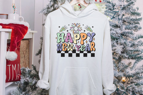 Retro Happy New Year PNG Sublimation Sublimation CraftLabSVG 