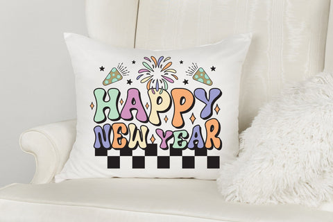 Retro Happy New Year PNG Sublimation Sublimation CraftLabSVG 