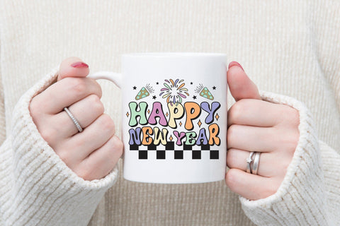 Retro Happy New Year PNG Sublimation Sublimation CraftLabSVG 