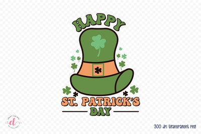 Retro Happy St. Patrick's Day PNG Sublimation Sublimation CraftLabSVG 