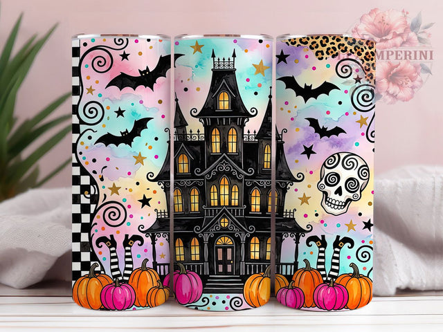 Retro Haunted House 20oz Tumbler, Retro Haunted House, Haunted House, Haunted Tumbler, 20oz Tumbler, Retro Tumbler, Halloween Tumbler, Tumbler Wrap Sublimation Li Zamperini 