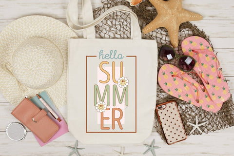 Retro Hello Summer PNG Sublimation Sublimation CraftLabSVG 