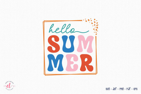 Retro Hello Summer SVG Cut File SVG CraftLabSVG 