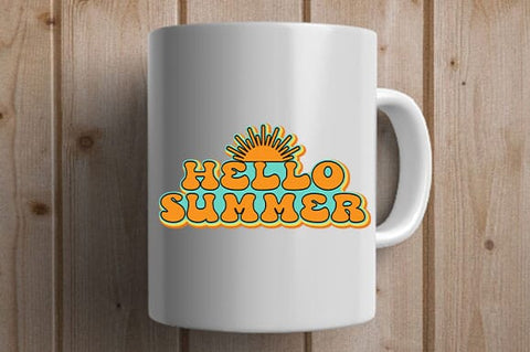 Retro Hello Summer SVG Sunshine Vintage Summer Design SVG BillahCrafts 