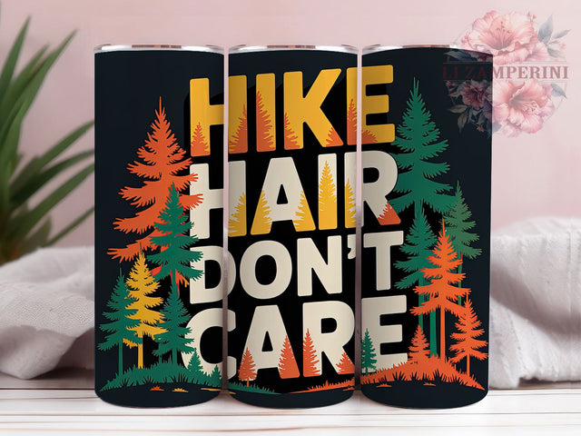 Retro Hike Hair Quote 20oz Tumbler Wrap, Hike Hair, Don’t Care Quote, Vintage Adventure, Rustic Outdoor Design, 20oz Tumbler Wrap, Sublimation PNG Sublimation Li Zamperini 