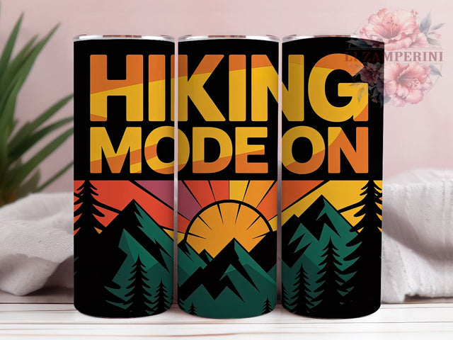 Retro Hiking Mode On 20oz Tumbler Wrap, Hiking Mode On, Adventure Lifestyle, Rustic Outdoor Design, Vintage Adventure, 20oz Tumbler Wrap, Sublimation PNG Sublimation Li Zamperini 