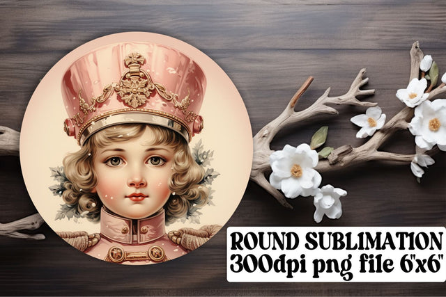 Retro Holiday Round Design Keychain Watercolor Christmas Sublimation afrosvg 