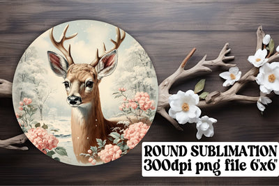 Retro Holiday Round Keychain Design Watercolor Christmas Sublimation afrosvg 