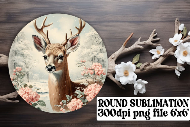 Retro Holiday Round Keychain Design Watercolor Christmas Sublimation afrosvg 