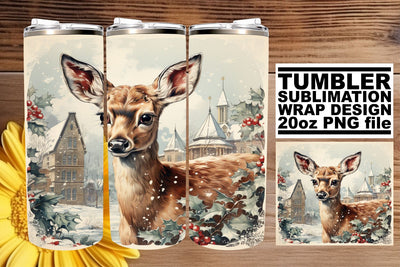 Retro Holiday Tumbler Wrap - Christmas Watercolor Sublimation Sublimation afrosvg 