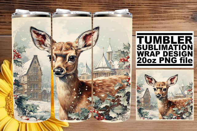 Retro Holiday Tumbler Wrap - Christmas Watercolor Sublimation Sublimation afrosvg 