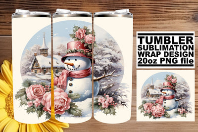 Retro Holiday Tumbler Wrap - Watercolor Christmas 20oz Sublimation afrosvg 