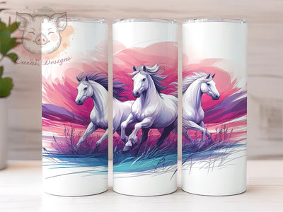 Retro Horse 20oz Tumbler Png, Straight & Tapered Tumbler Png, Horses Galloping Tumbler Png, Digital Download PNG Sublimation Lara' s Designs 