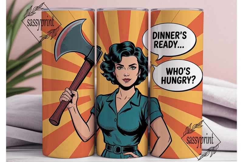 Retro Housewife 20oz Tumbler Wrap Sublimation sassyprint 