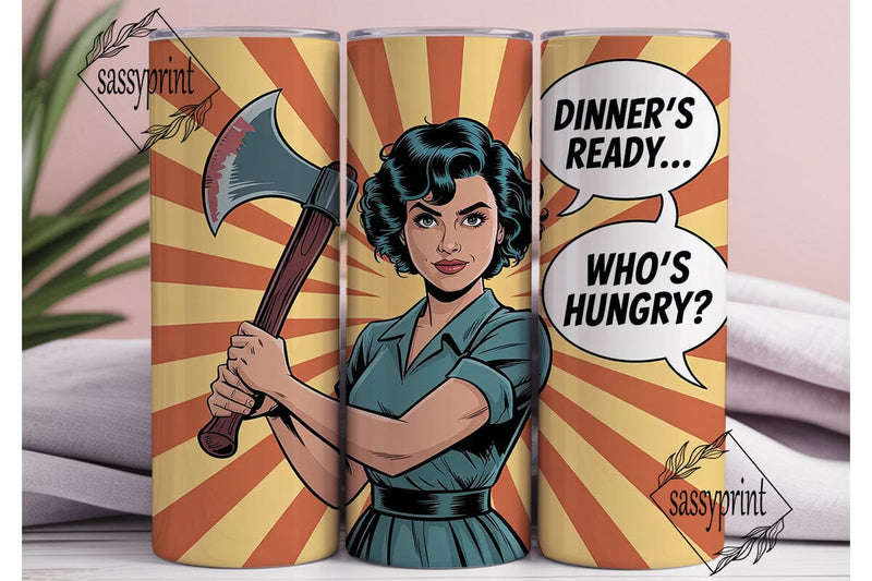 Retro Housewife 20oz Tumbler Wrap Sublimation sassyprint 