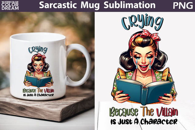 Retro Housewife Book Mug | Sarcastic Mug Quotes Sublimation WatercolorColorDream 