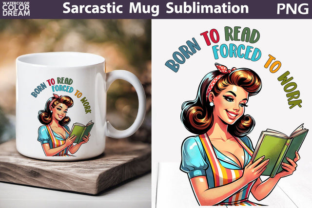 Retro Housewife Book Mug | Sarcastic Mug Quotes Sublimation WatercolorColorDream 