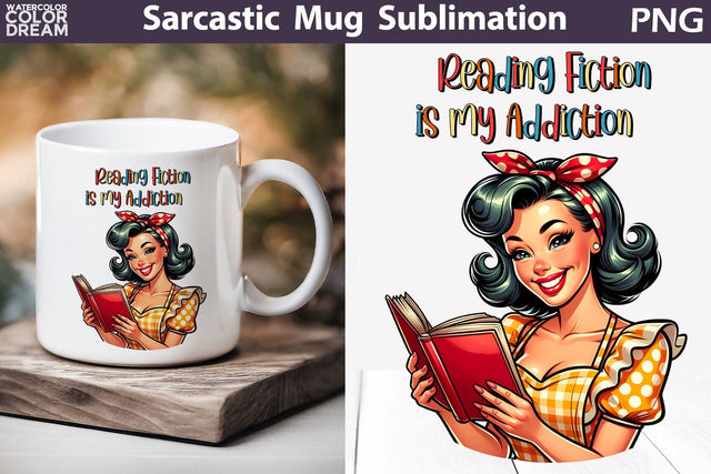Retro Housewife Book Mug | Sarcastic Mug Quotes Sublimation WatercolorColorDream 