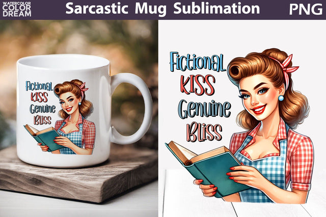 Retro Housewife Book Mug | Sarcastic Mug Quotes Sublimation WatercolorColorDream 