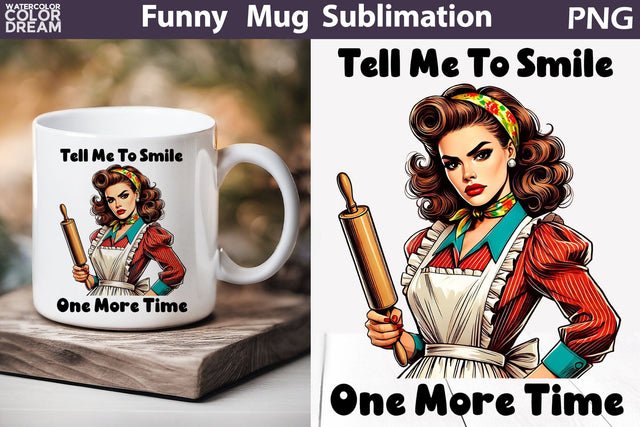 Retro Housewife Mug | Housewife Sarcastic Quotes Mug Sublimation WatercolorColorDream 