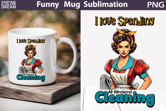 Retro Housewife Mug | Housewife Sarcastic Quotes Mug Sublimation WatercolorColorDream 