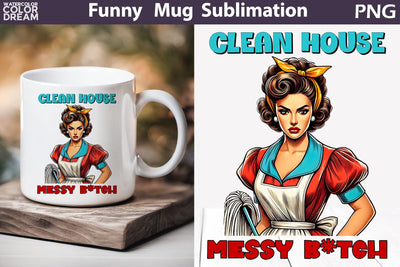 Retro Housewife Mug | Housewife Sarcastic Quotes Mug Sublimation WatercolorColorDream 