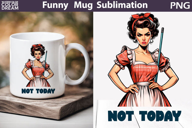 Retro Housewife Mug | Housewife Sarcastic Quotes Mug Sublimation WatercolorColorDream 
